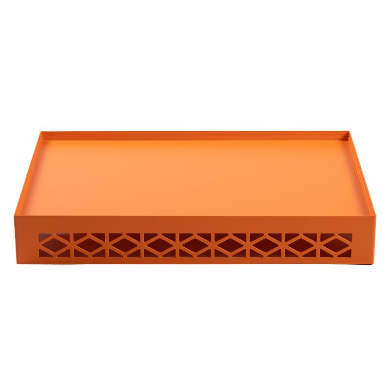 Breeze Block Metal Serving Tray Rectangular-Orange