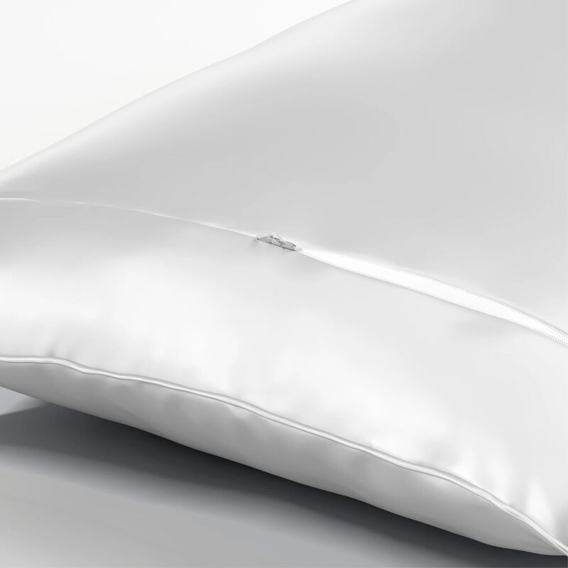 Fabrictech Queen Silk Pillowcase White Set