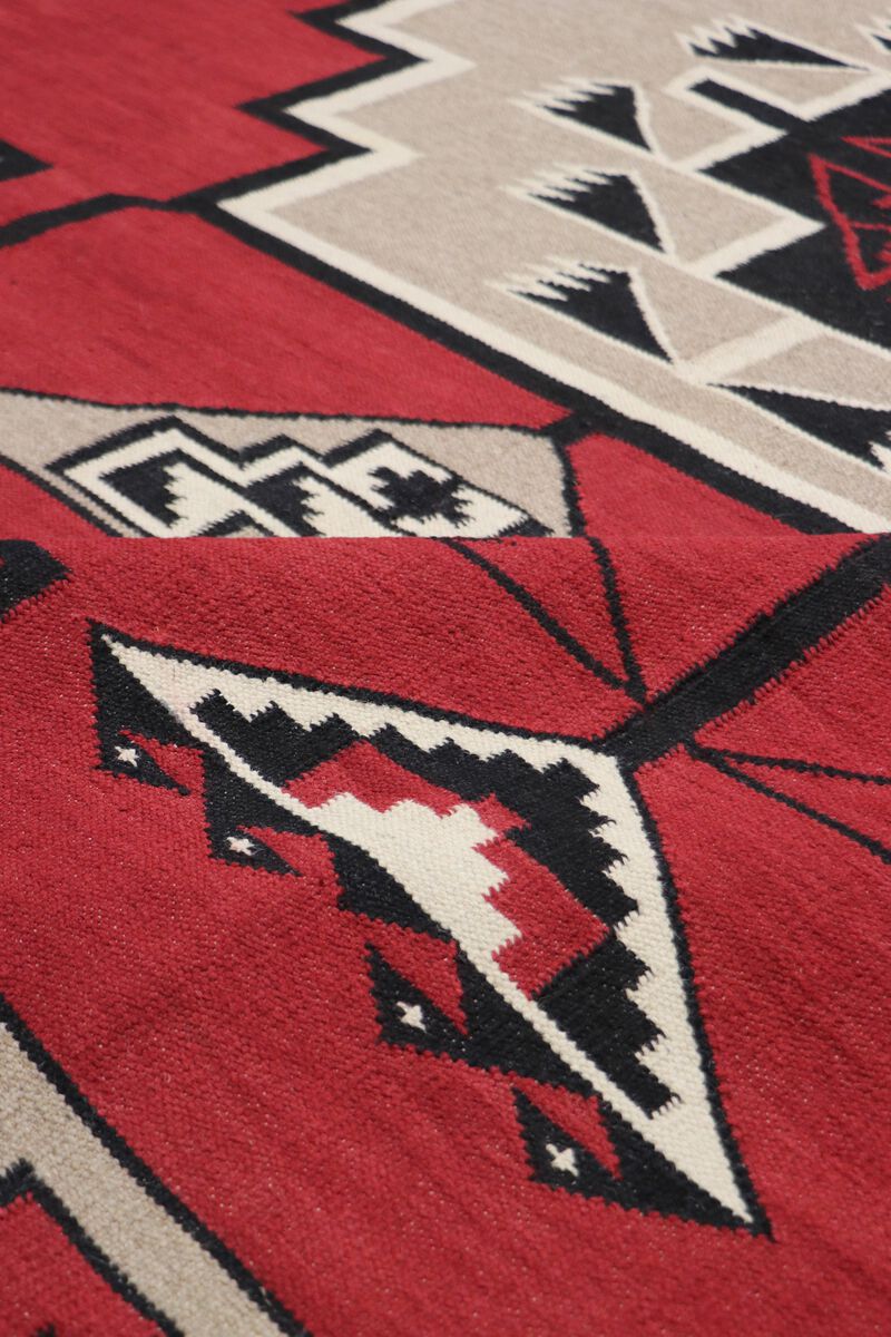 Pasargad Home Tuscany Geometric 100% Wool Red/Black Area Rug- 8' 1'' X 9' 9'' image number 2