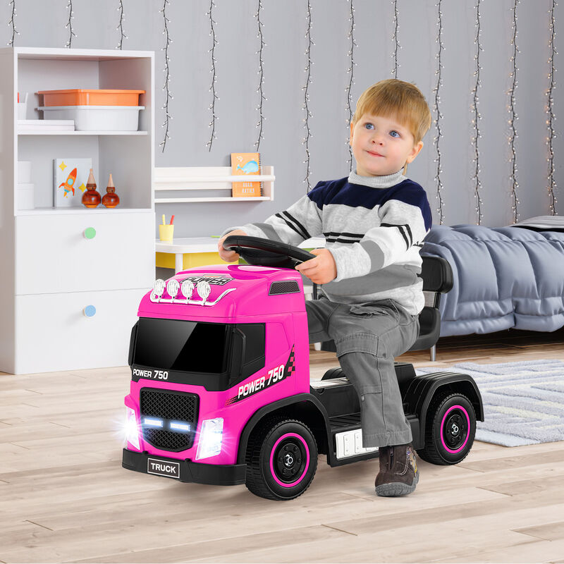 6V Battery Powered Ride On Truck for Kids with Adjustable Seat and Outdoor Play image number 3