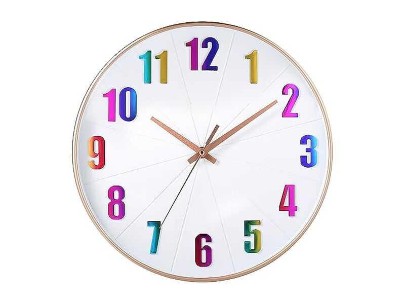 White Wall Clock 12 Inch Silent Modern Battery Operated Living Room Decor image number 0