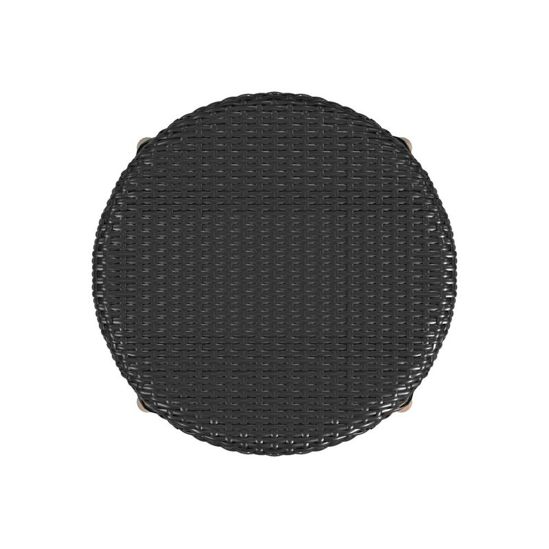 Butler Specialty Tobias Rattan Round 24 Counter Stool, Black