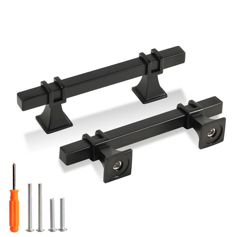 Redunest Cabinet Pulls Matte Black Cabinet Handles, 10 Pack 3 Inch Kitchen Door Cupboard Wardrobe Drawer Handles, Cabinet Hardwa