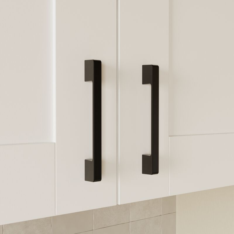 FUFU&GAGA Modern Kitchen Storage Sideboard with Tip-Drawer, Modular Cabinet Organizer, Black Metal Handles (30 in. W x 24.2 in. D x 64.6 in. H), White