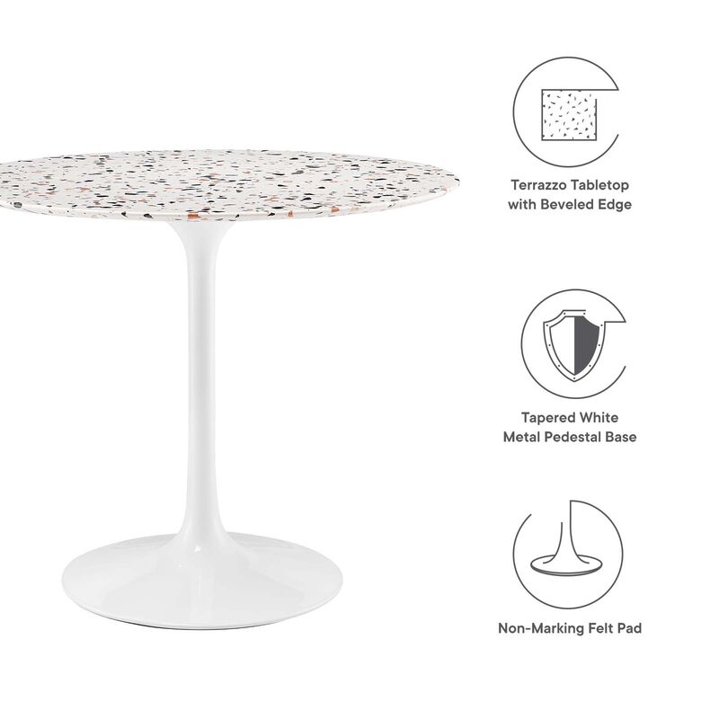 Modway - Lippa 36" Round Terrazzo Dining Table White