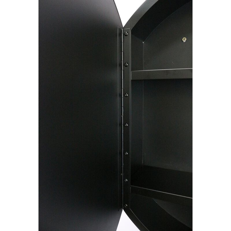 24x24 inch Black Metal Framed Wall mount Bathroom Medicine Cabinet with Mirror