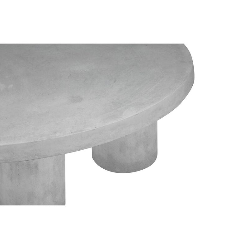 90210 Furniture Nat Round Coffee Table Small In Light Gray Concrete