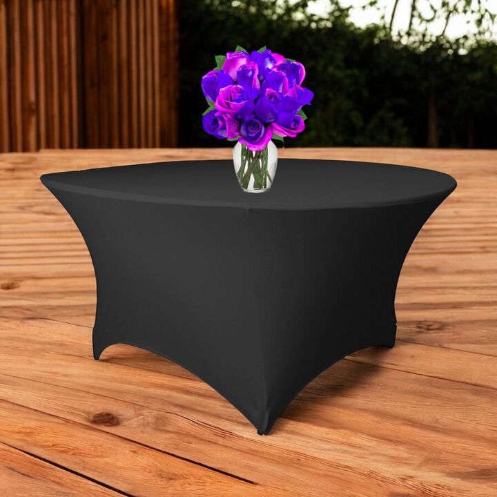 Round Spandex Tablecloth Stretch Fit Cover for Dining Tables and Events