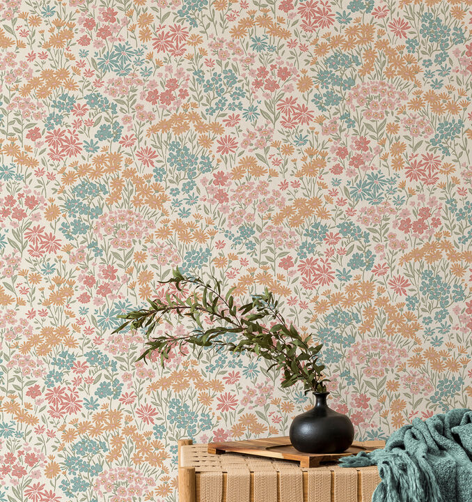 Ditsy Multi Daisies Wallpaper