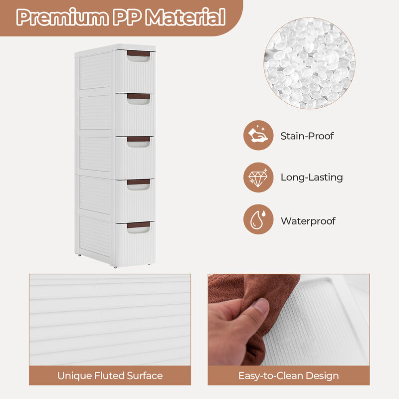 Space-Saving Slim Drawer Organizer on Wheels – Mobile Storage Cabinet for Tight Spots