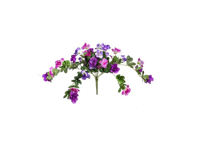 2 Piece Fuchsia Artificial Azalea Flowers UV Resistant Outdoor Garden Porch image number 0
