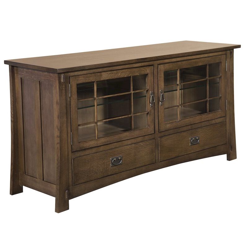 Crafters and Weavers Mission Quarter Sawn Oak 60 TV Stand - Walnut