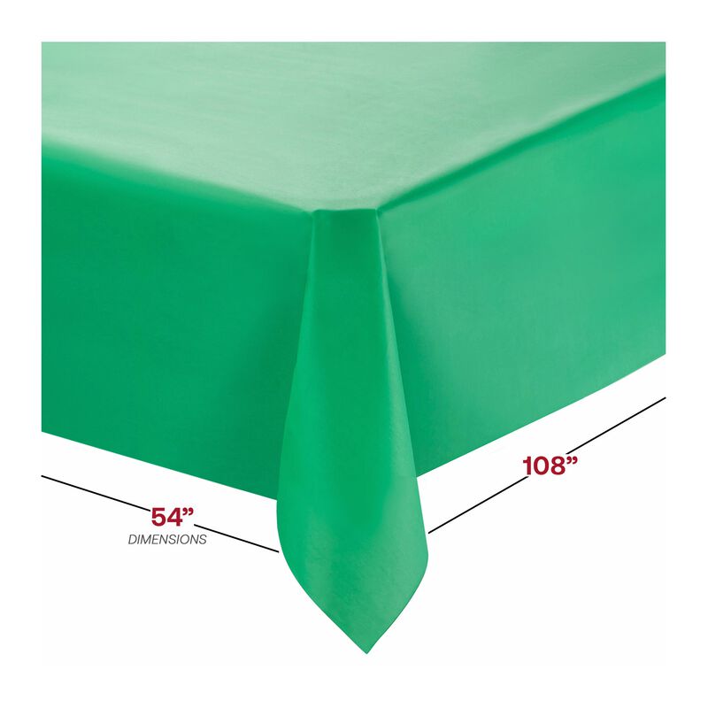 Hunter Green Rectangular Plastic Tablecloths (96 Tablecloths) image number 2