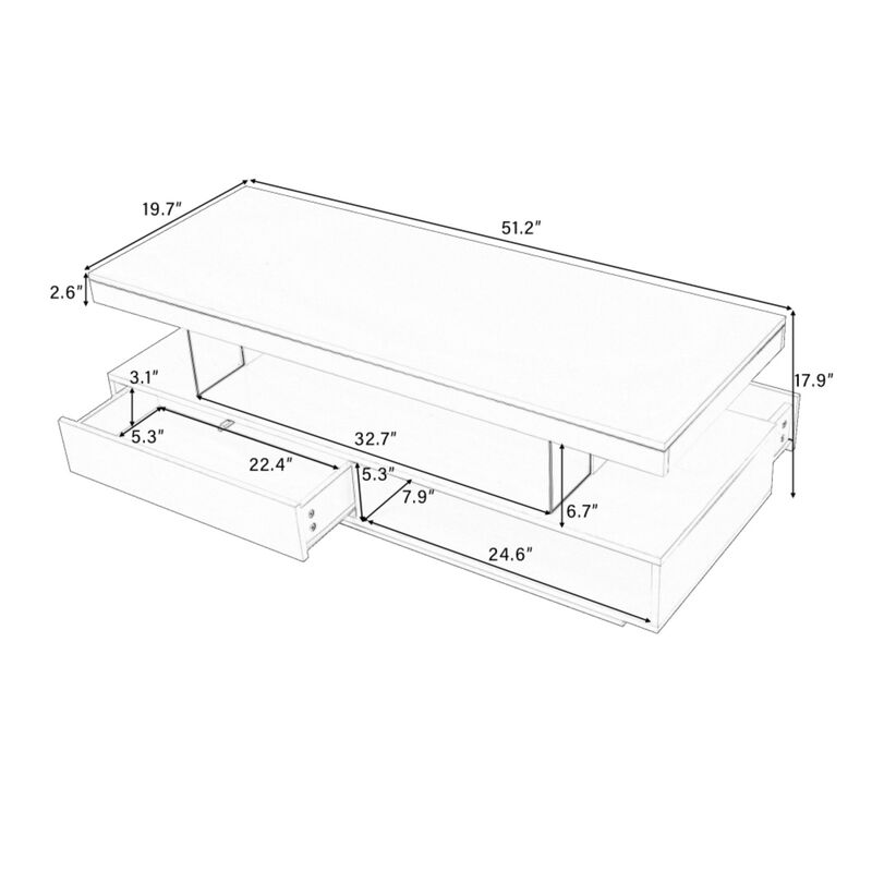 Pusost LED Light Coffee Table image number 9