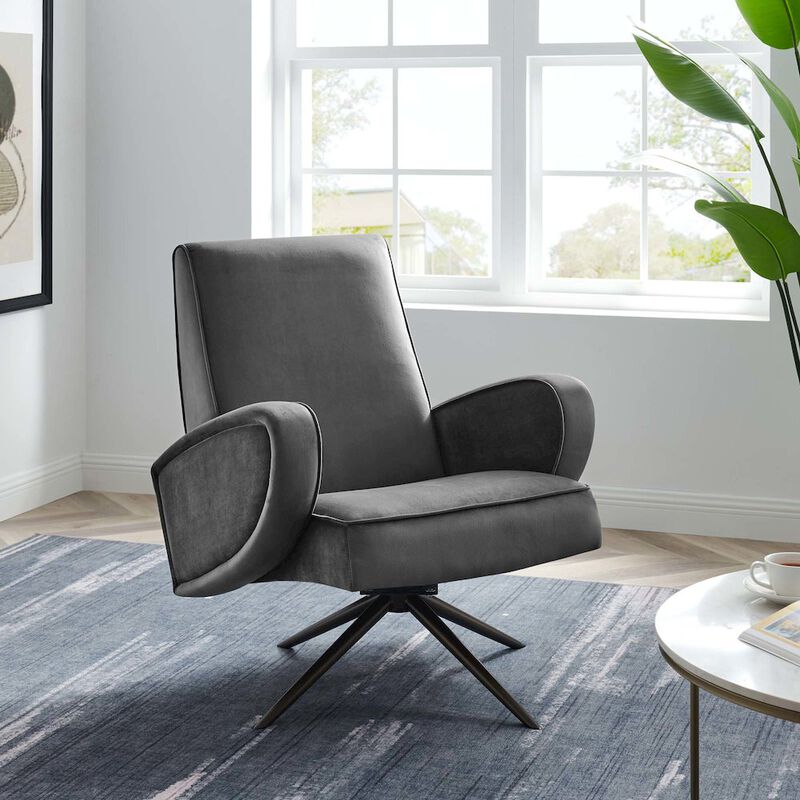 Superior Performance Velvet Swivel Chair image number 6
