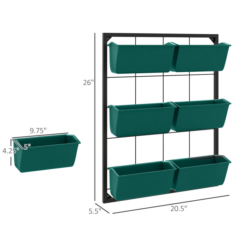 Hivvago 3-Tier Wall Hanging Planter with 6 Pots image number 2