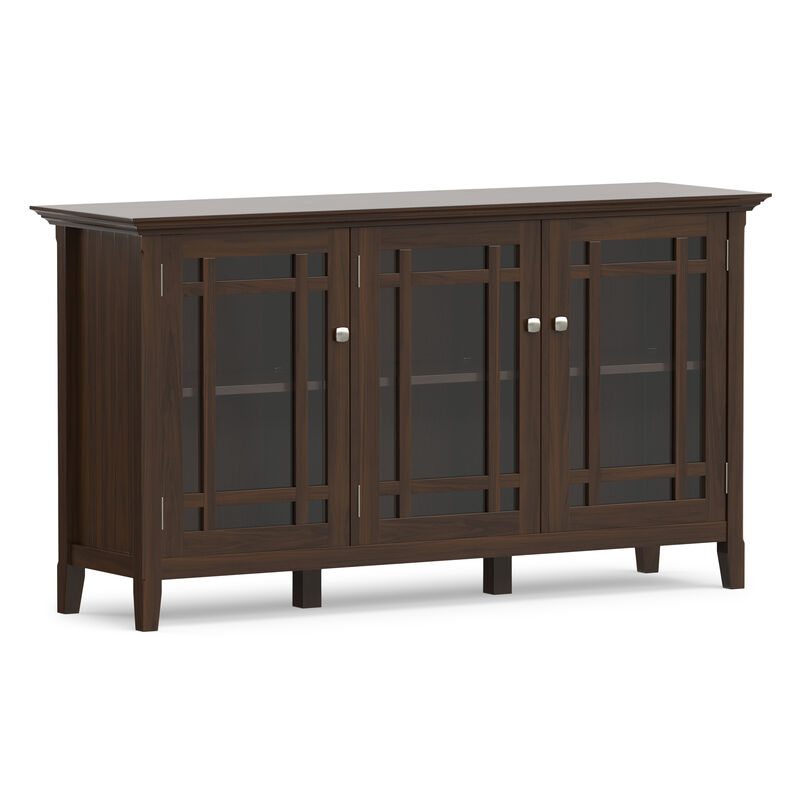 Bedford SOLID WOOD 62 inch Wide Transitional Wide Storage Cabinet in Dark Tobacco Brown image number 0
