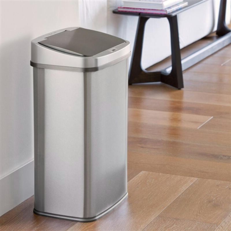 Hivvago 13 Gallon Stainless Steel Kitchen Trash Can with Motion Sensor Lid