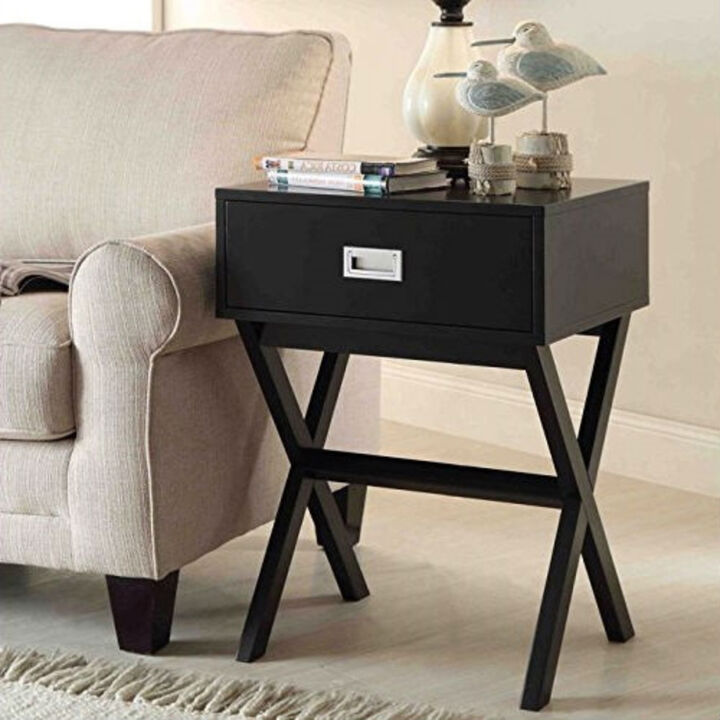 Modern 1-Drawer Bedside Table Nightstand for Bedroom or Living Room