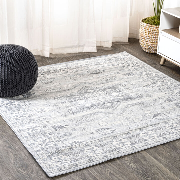Kasbah Modern Persian Vintage Medallion Square Area Rug