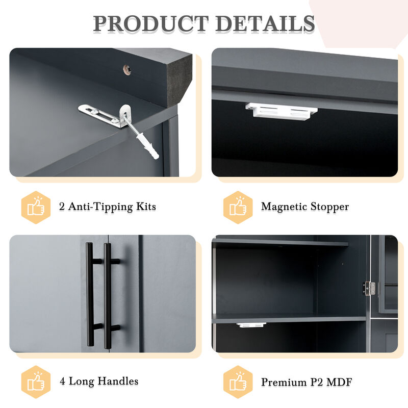 Merax Freestanding Kitchen Pantry Cabinet image number 4