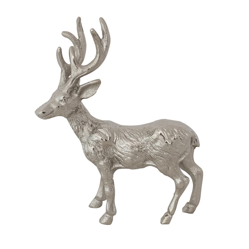 Nickel-Finished Cast Aluminum Deer Figurine image number 0