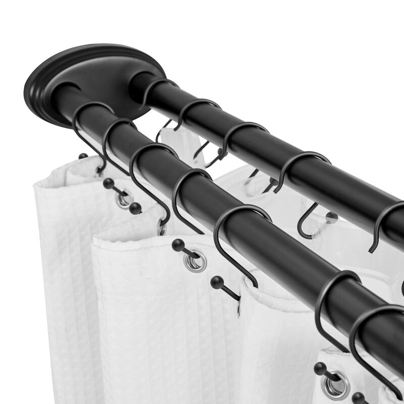 Aluminum Double L Shaped Shower Curtain Rod 72" L x 31.7" W image number 1