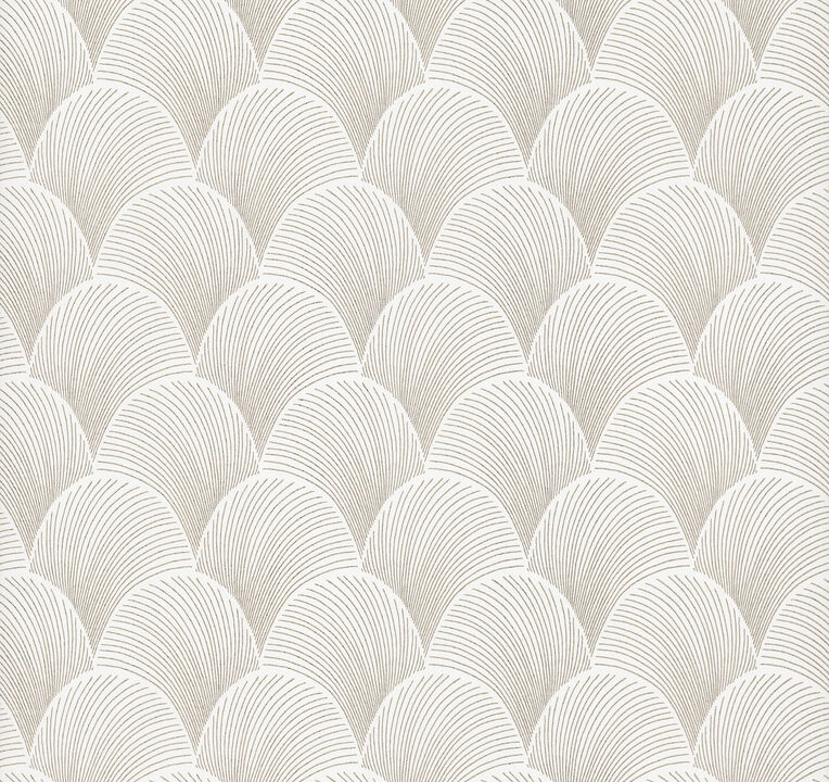 Metallic White Gold Scallop Wallpaper