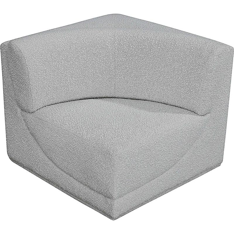 Meridian Furniture Ollie Grey Boucle Fabric Corner
