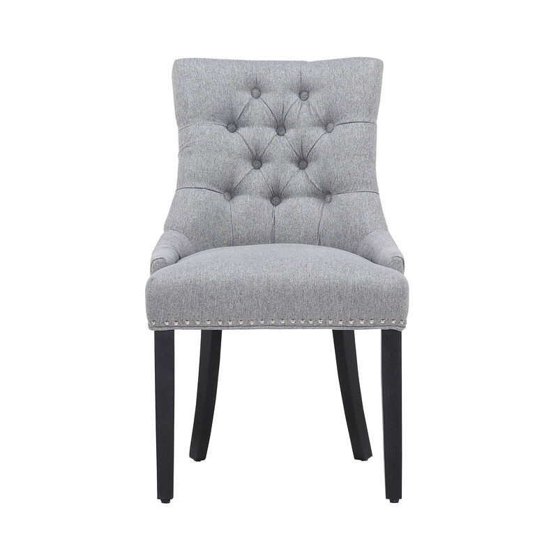 WestinTrends Upholstered Wingback Button Tufted Dining Chair