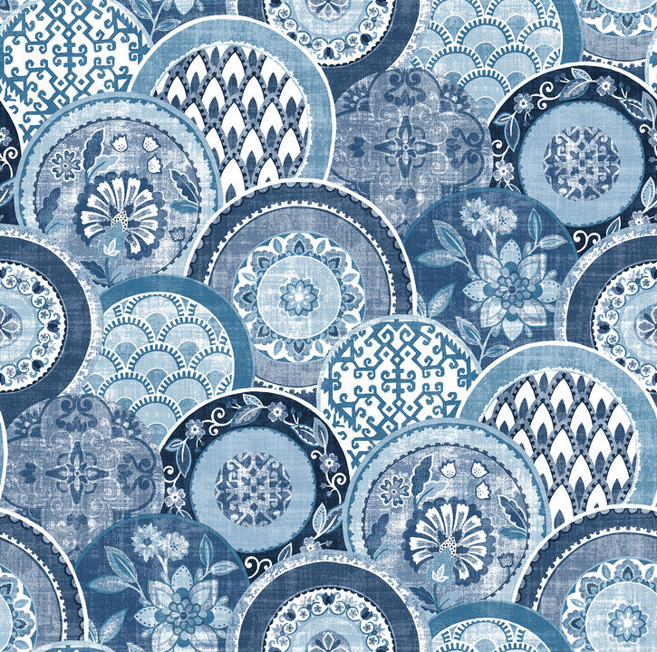 Laguna Blue Plate Wallpaper (Set of 2)
