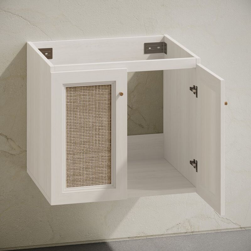Classe 24" Wall-Mounted Bathroom Vanity in White Oak without Sink Top image number 5