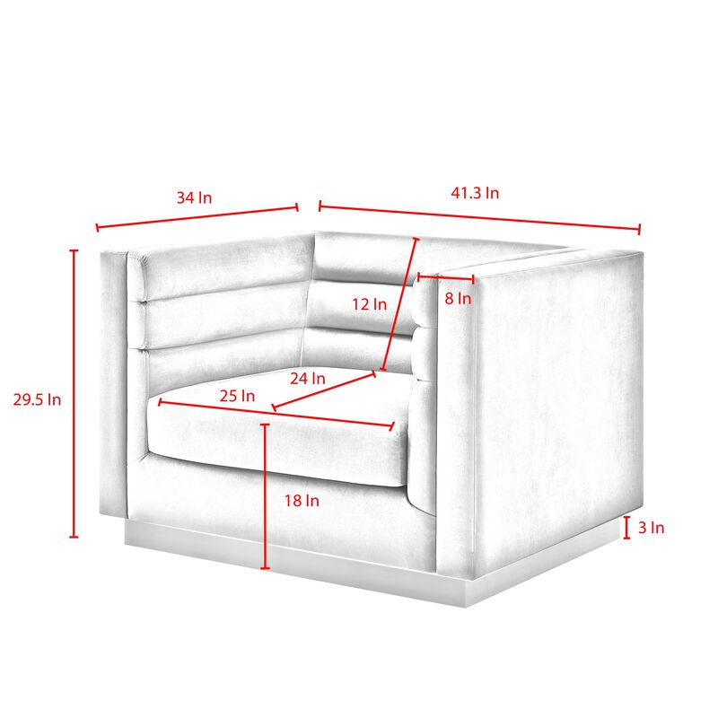 Inspired Home Eila Velvet Club Chair