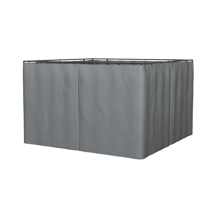 130.75" x 80.75" Universal Pergola Curtain Kit w/ Hooks/C-Ring Included, Grey
