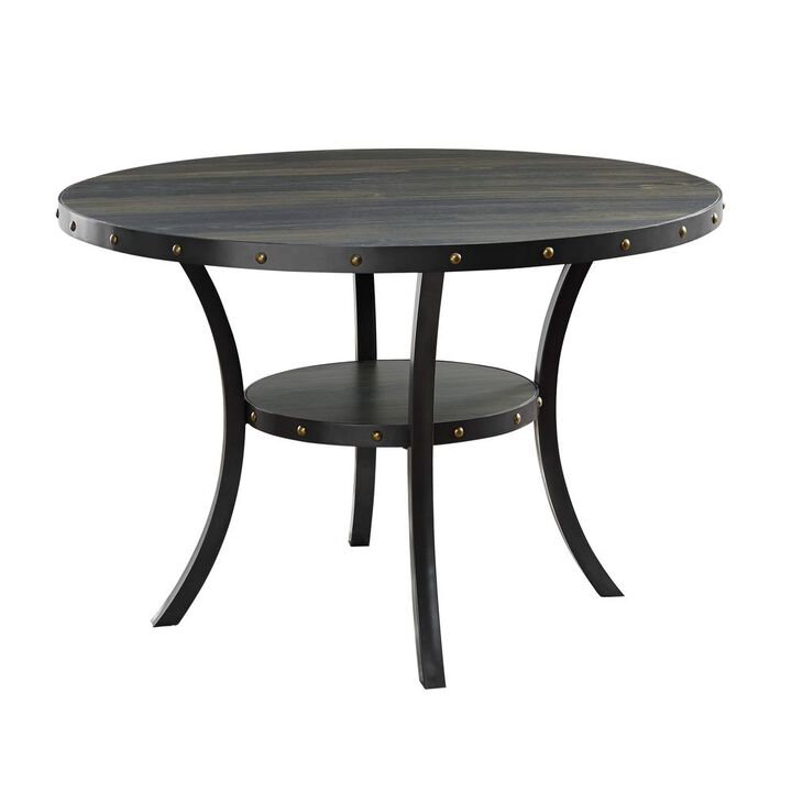 New Classic Furniture Furniture Crispin 48 Round Melamine Wood Dining Table in Gray