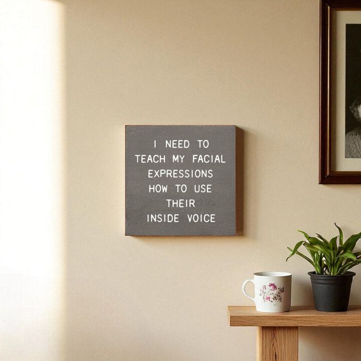 Funny Facial Expressions Wooden Sign Home Office Wall Decor