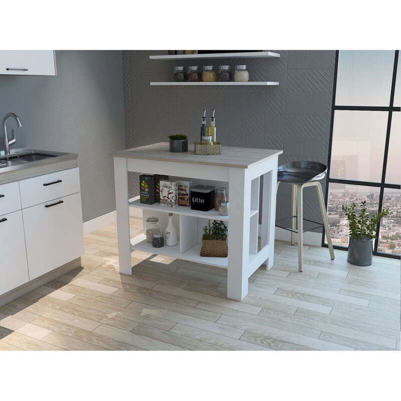 Streamdale Rockaway 3-Shelf Kitchen Island And Light image number 1