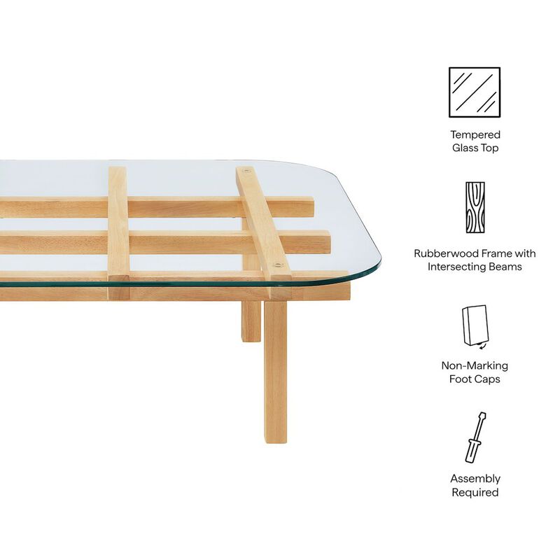Isby 35 Inch Tempered Glass Coffee Table image number 2