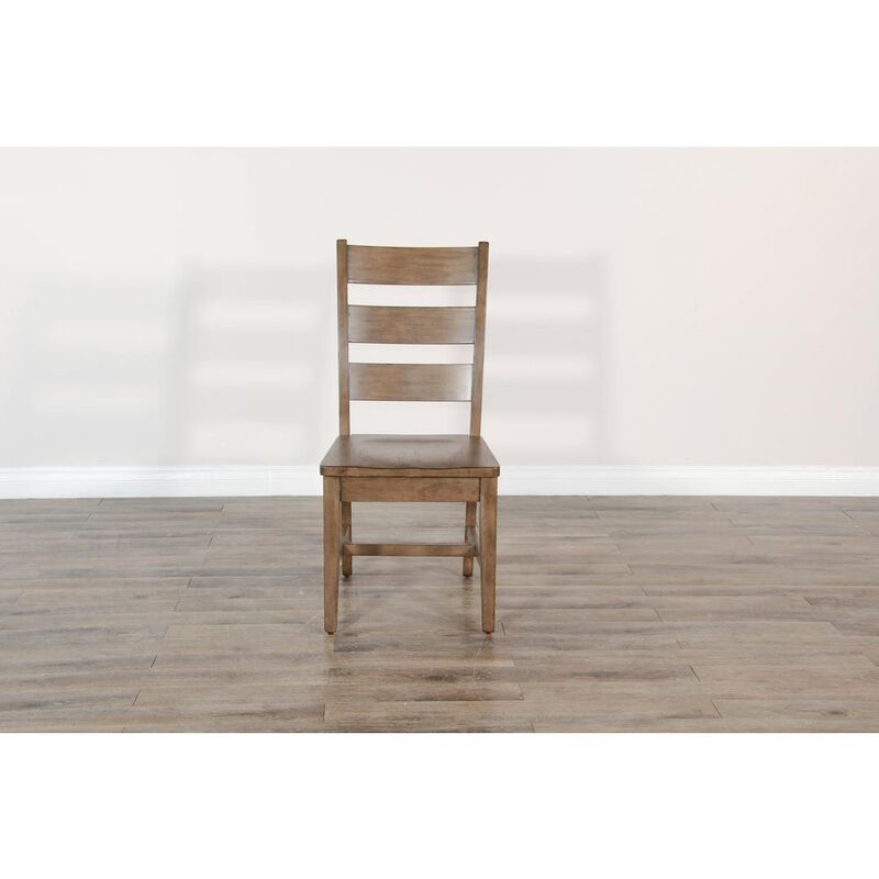 Sunny Designs Ladderback Chair with Stretchers, Wood Seat