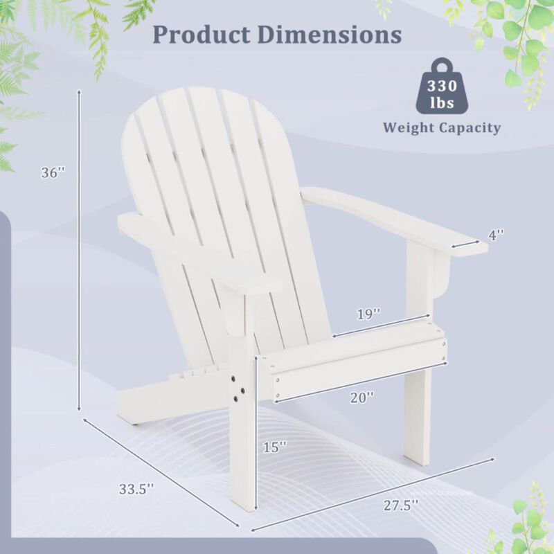 Hivvago Acacia Wood Lounge Patio Adirondack Chair with Inclined Seat