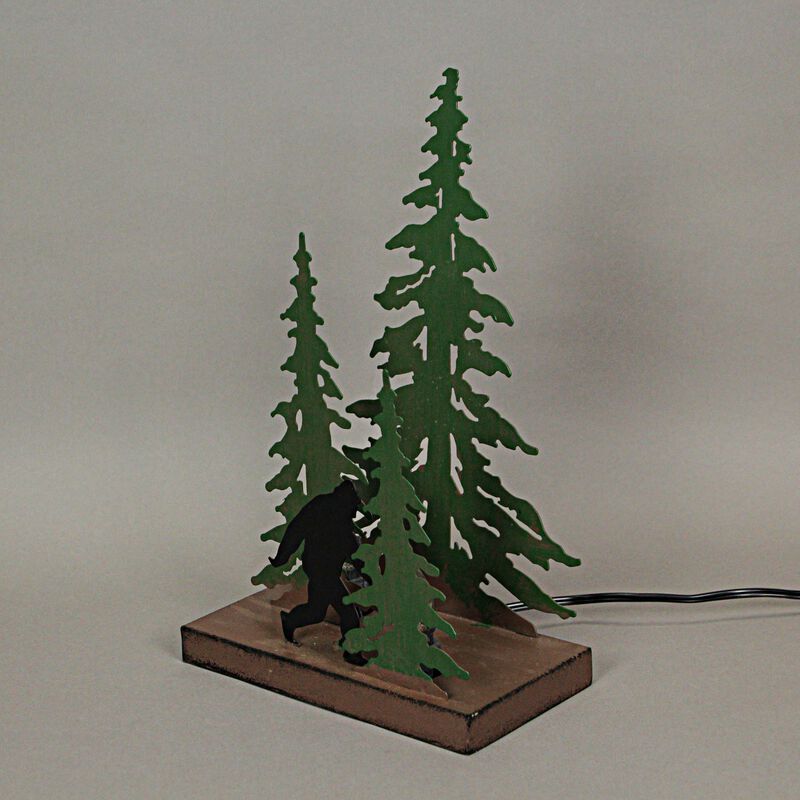Rustic Metal Bigfoot Forest Stroll Accent Lamp Decorative Sasquatch Home Decor image number 7