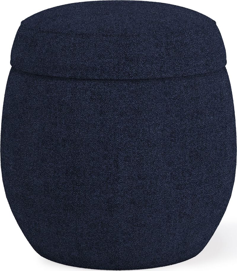 Flex Upholstered Ottoman in Blue Jeans Chenille