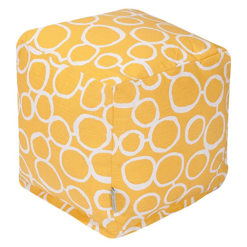 Majestic Home Goods Cube Pouf Fusion Yellow