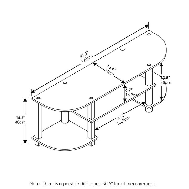 Furinno Turn-S-Tube Wide TV Entertainment Center, Columbia Walnut/Black