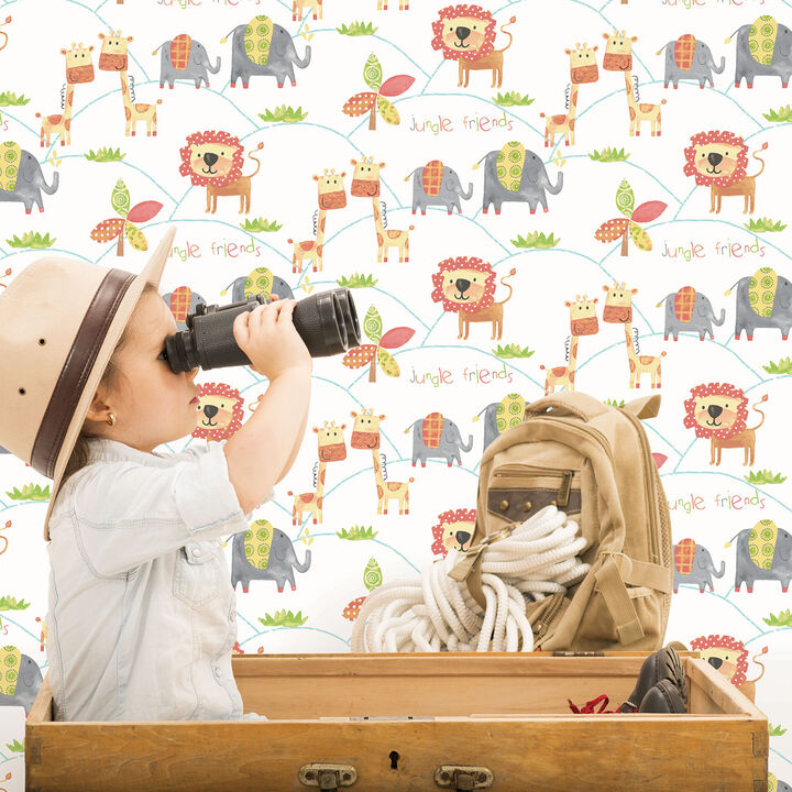 Just 4 Kids 2 Jungle Friends Orange Wallpaper G56023