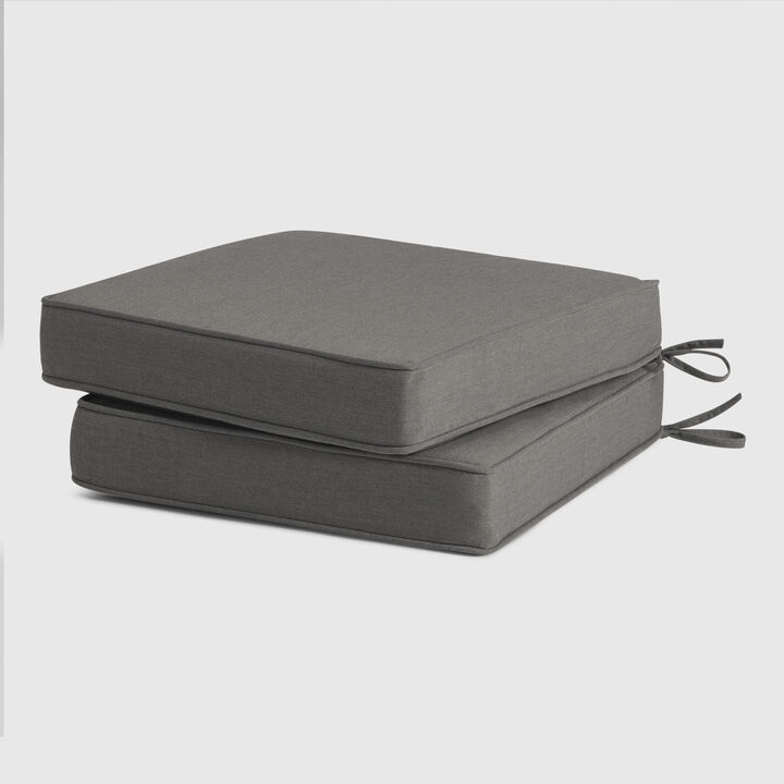 WestinTrends Outdoor Patio Furniture Seat Chair Square Cushions Set of 2, 20" x 19"