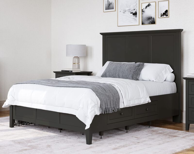 Grace Full-size Four Drawer Platform Storage Bed in Raven Black image number 1