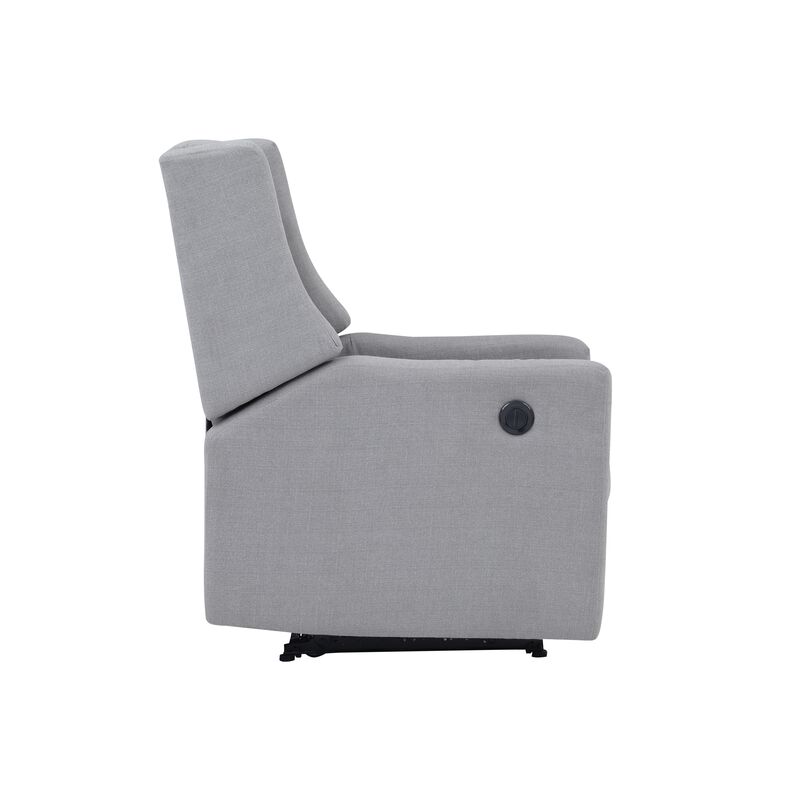 Pronto Power Recliner Oyster Gray Fabric