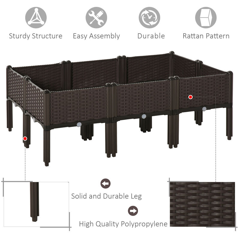 Hivvago Raised Planter Box 6-Piece Set for Backyard Gardening image number 3