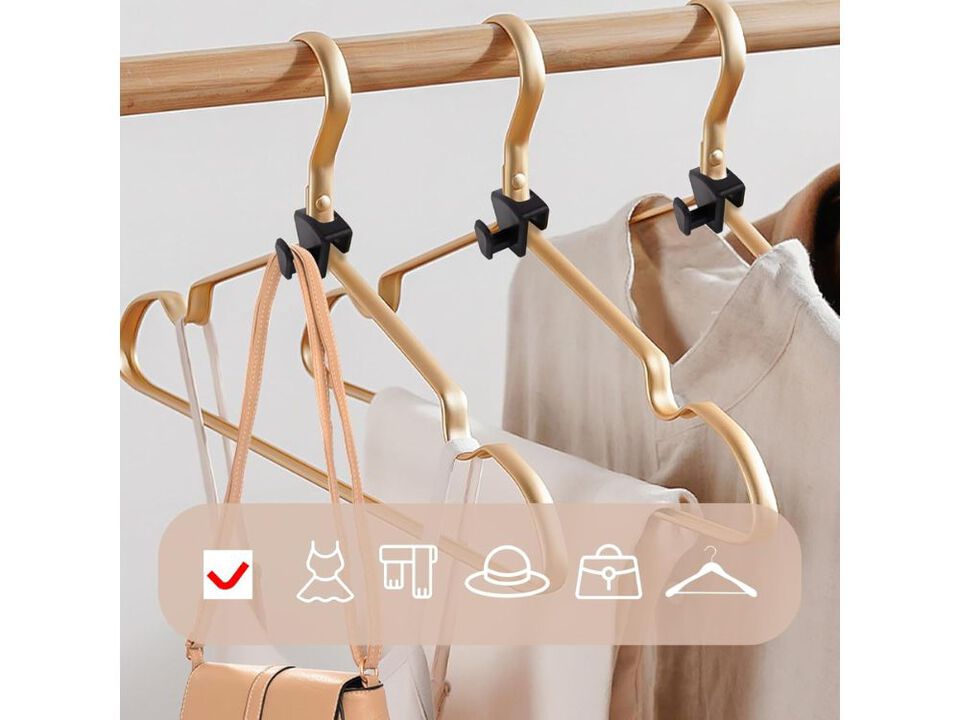60-Pack Space-Saving Hanger Hooks  Black Plastic Triangle Hangers for Closet